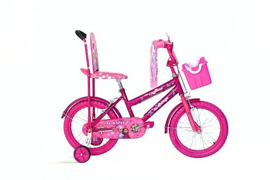 صورة سيكل فروزن بناتي 16 إنش – دراجة وردية بتصميم جميل ومقعد مريح للفتيات من 5 إلى 8 سنوات